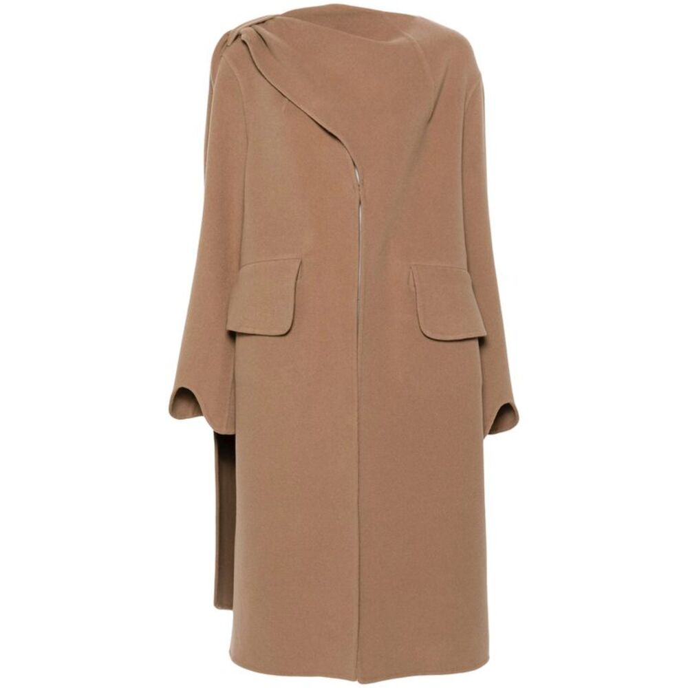 Niccolò Pasqualetti Neutrals Coats - Single Breasted Coats Women